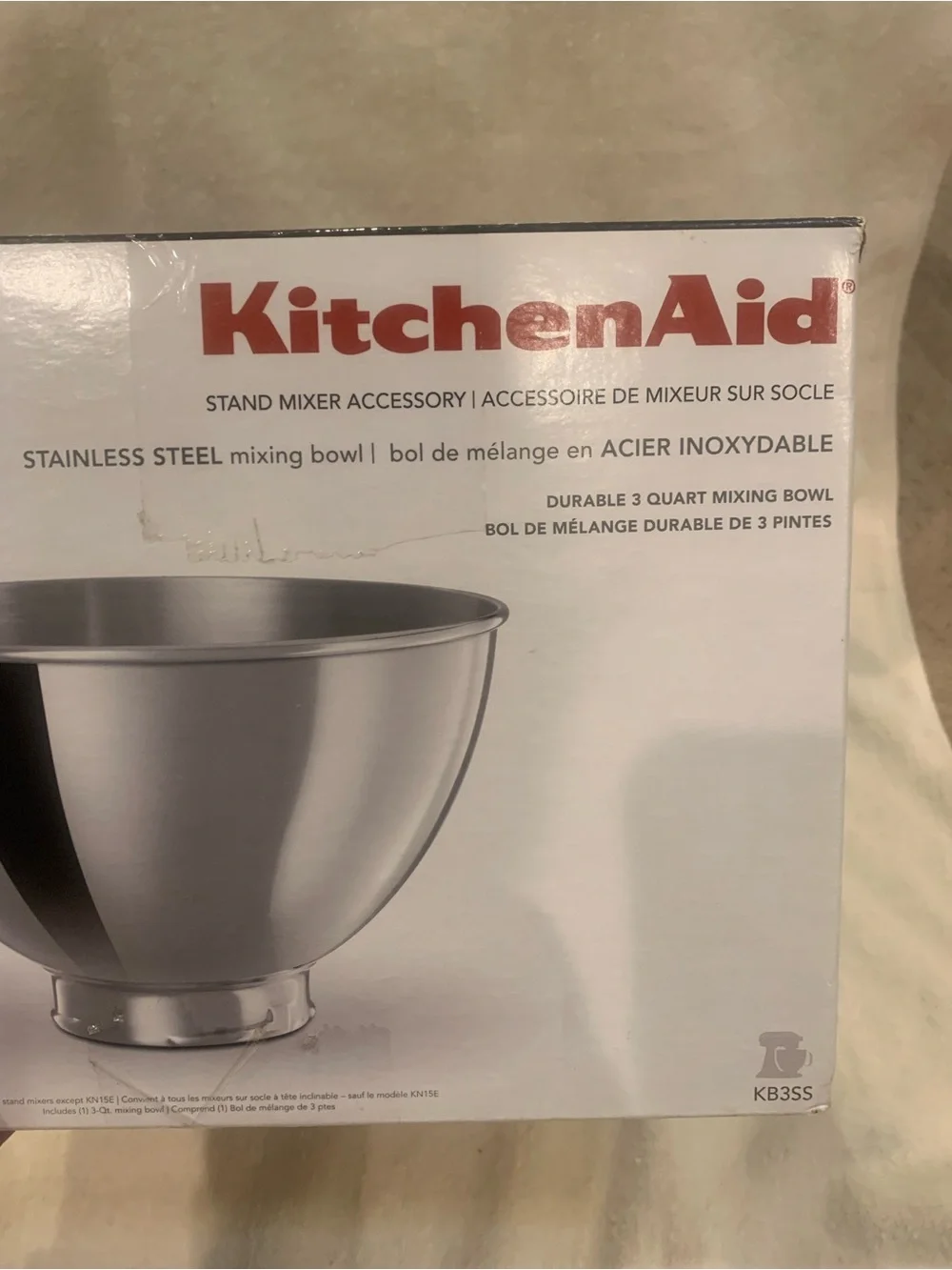 KitchenAid Stainless Steel Mixing Bowl - KB3SS K30 NEW